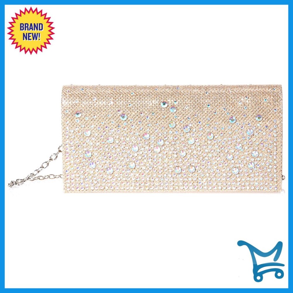 Sparkle Evening Clutch Crossbody Bag With Detachable Strap For Formal Events